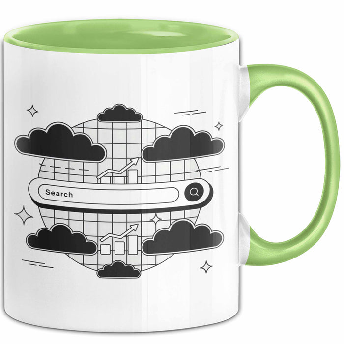 SEO Spezialist Tasse Geschenk Lustige Geschenkidee Spruch Für Such Optimierer Grün Trendation