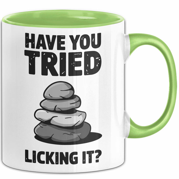 Geologie Liebhaber Geologe Tasse Geschenk Lustige Geschenkidee Spruch Hast Du Versucht Es Zu Lecken Grün Trendation