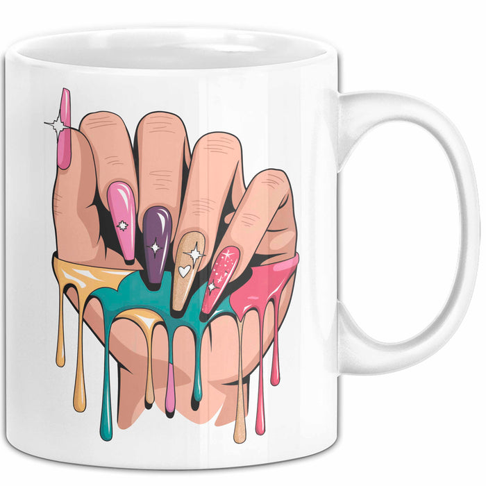 Nageltechniker Tasse Geschenkidee für Mani Profi Weiß Trendation