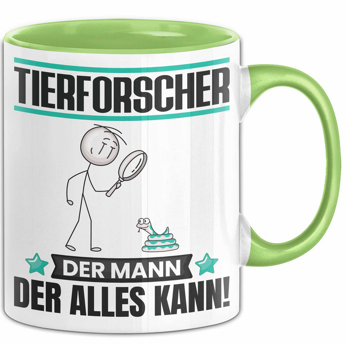 Tierforscher Tasse Geschenk für Tierforscher Der Mann Der Alles Kann Geschenkidee zum Geburtstag Grün Trendation