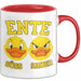 Quietscheente Tier Tasse Geschenk Lustige Geschenkidee Spruch Ente Süss Sauer Rot Trendation