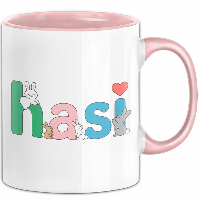 Kaninchen Hase Tierliebhaber Tasse Geschenk Lustige Geschenkidee Spruch Hasi Rosa Trendation