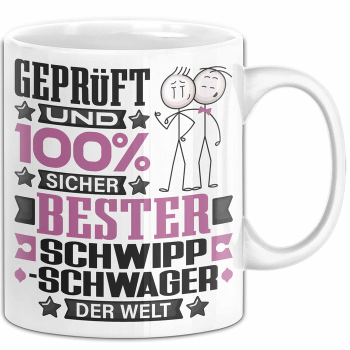 Schwippschwager Geschenk Lustiger Spruch für Schwippschwager Geschenkidee Bester Schwippschwager Der Welt Weiß Trendation