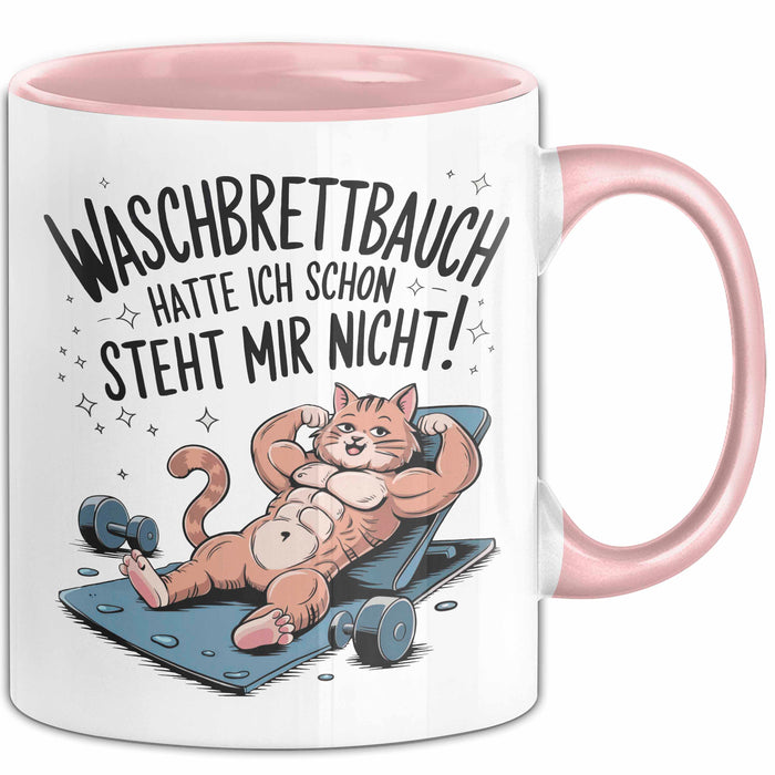 Fitnessstudio Training Tasse Geschenk Lustige Geschenkidee Waschbrettbauch Hatte Ich Schon Rosa Trendation