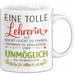 Unterricht Lehrer Wertschätzung Tasse Geschenk Lustige Geschenkidee Spruch Eine Tolle Lehrerin Ist Nicht Leicht Zu Finden Weiß Trendation