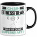Fitnessfreak Tasse Geschenk für Fitnessfreak Geburtstag Lustiger Spruch Kaffee-Becher Was Ist Deine Superkraft Schwarz Trendation