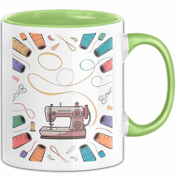 Näh Enthusiast Tasse Geschenk Lustige Geschenkidee Spruch Für Stich Liebhaber Grün Trendation