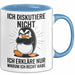 Sarkastischer Pinguin Tasse Geschenk Lustige Geschenkidee Spruch Ich Diskutiere Nicht Ich Erkläre Nur Warum Ich Rcht Habe Blau Trendation