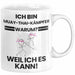 Muay-Thai-Kämpfer Geschenk Tasse Lustiger Spruch Ich Bin Muay-Thai-Kämpfer Warum Weil Ich Es Kann Geschenkidee Bester Muay-Thai-Kämpfer Geburtstag Kaffee-Becher Weiß Trendation
