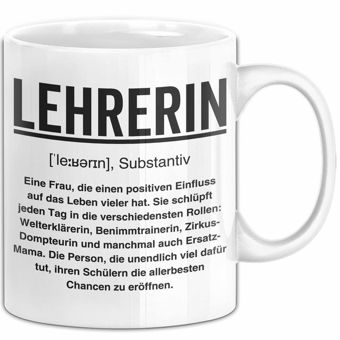 Unterricht Lehrer Wertschätzung Tasse Geschenk Lustige Geschenkidee Spruch Lehrerin Weiß Trendation
