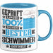 Schwimmer Geschenk Lustiger Spruch für Schwimmer Geschenkidee Bester Schwimmer Der Welt Blau Trendation