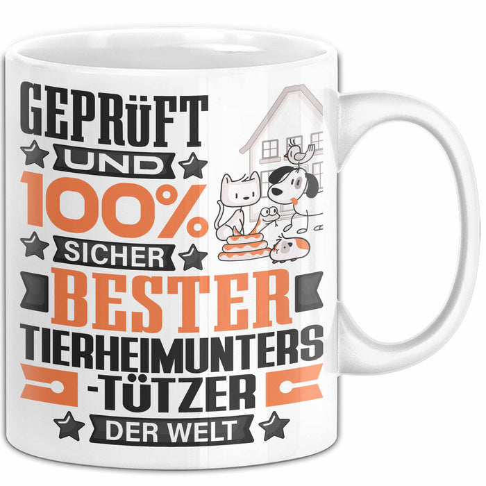 Tierheimunterstützer Geschenk Lustiger Spruch für Tierheimunterstützer Geschenkidee Bester Tierheimunterstützer Der Welt Weiß Trendation