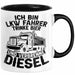 LKW Fahrer Tasse Geschenk Ich Bin LKW Fahrer Trinke Bier und Verbrenne Diesel Humor Geschenkidee Kaffee-Becher Schwarz Trendation