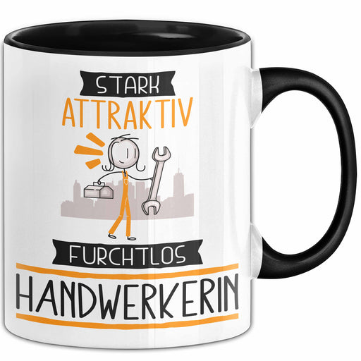 Handwerkerin Tasse Geschenk Becher Stark Attraktiv Furchtlos Handwerkerin Lustige Geschenkidee Trendation