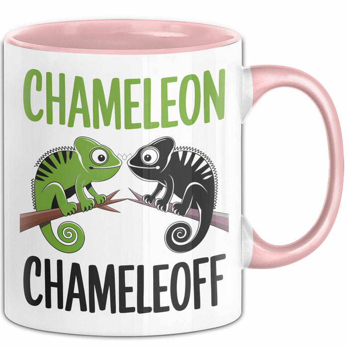 Chamäleon Tier Tasse Geschenk Chamäleon Chamäleoff Reptil Geschenkidee Lustig Rosa Trendation