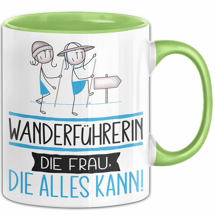Wanderführerin Geschenk Tasse Becher Die Frau Die Allen Kann Geschenkidee für eine Wanderführerin Lustig Grün Trendation