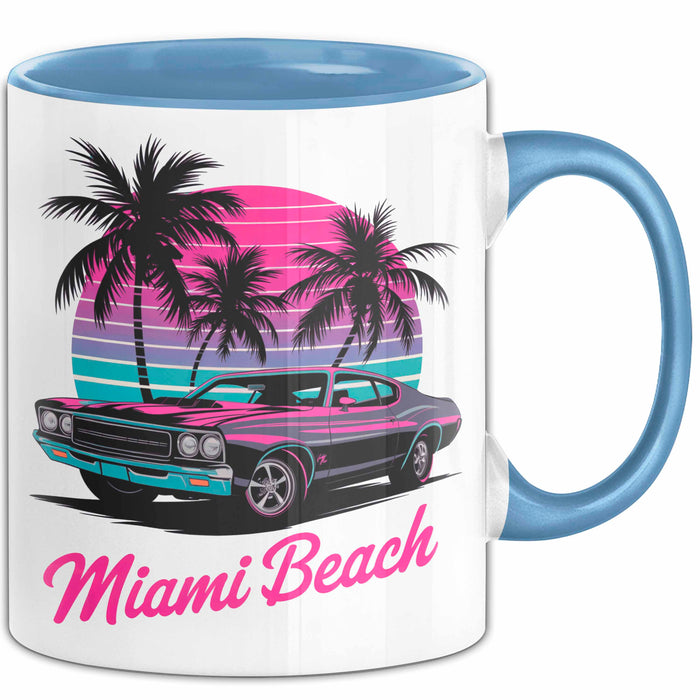 Miami Florida USA Tasse Geschenk Lustige Geschenkidee Spruch Strand Blau Trendation