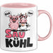 Schweinebauer Schweine Kuh Tier Tasse Geschenk Lustige Geschenkidee Spruch Sau Kuhl Rosa Trendation
