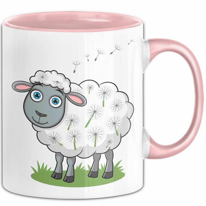 Schaf Tier Bauer Tasse Becher Geschenk Lustige Geschenkidee Spruch Rosa Trendation