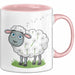 Schaf Tier Bauer Tasse Becher Geschenk Lustige Geschenkidee Spruch Rosa Trendation