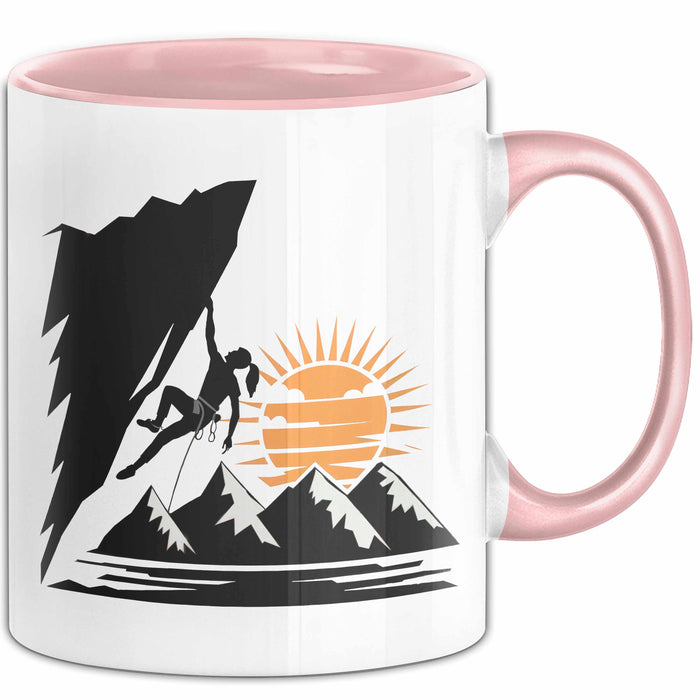Kletterer Tasse Geschenkidee Abenteuersucher Lustiger Spruch Geschenkidee Lustig Rosa Trendation