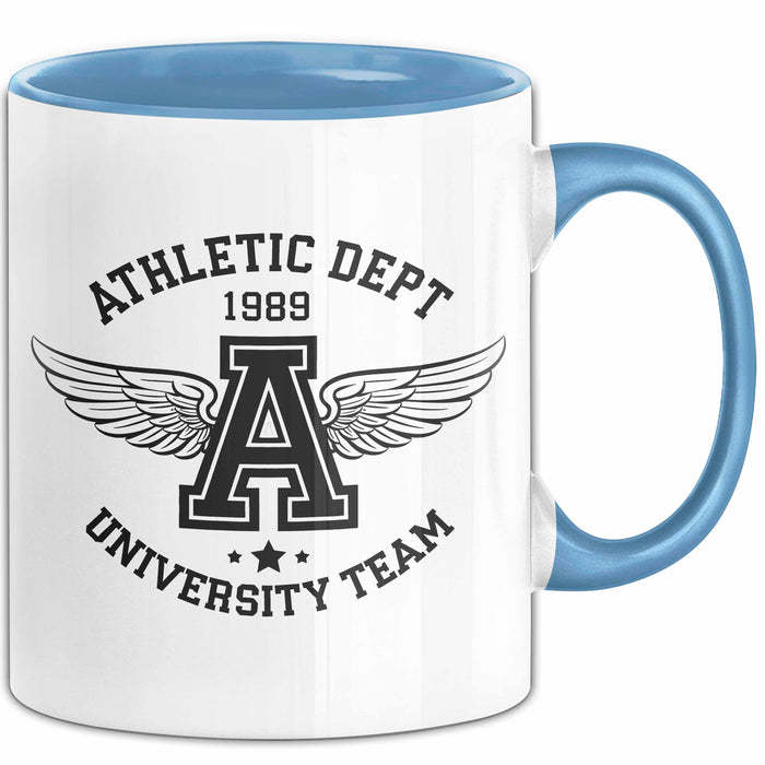 Sportabteilung Universitätsmannschaft Tasse Geschenk Lustige Geschenkidee Spruch Blau Trendation