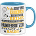 Hundebesitzer Geschenk Tasse Lustiger Spruch Erheben Sie Sich Der Hundebesitzer Betritt den Raum Blau Trendation