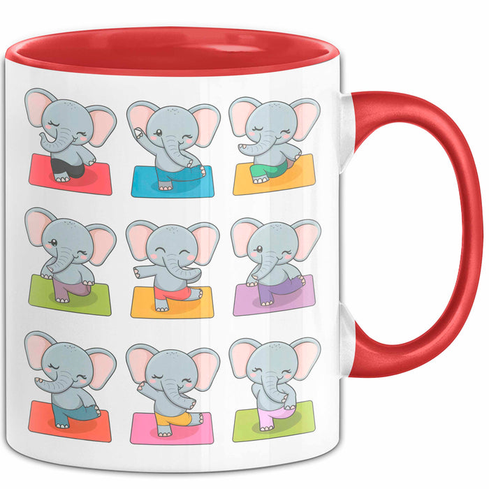 Elefant Tier Tasse Geschenk Lustige Geschenkidee Spruch Elefanten Yoga Rot Trendation