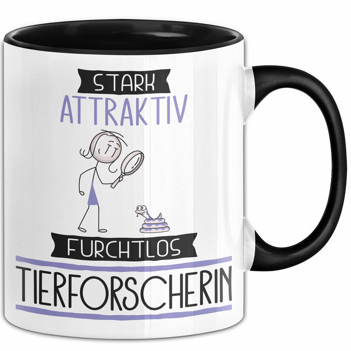 Tierforscherin Tasse Geschenk Becher Stark Attraktiv Furchtlos Tierforscherin Lustige Geschenkidee Trendation