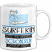 Surferin Weil Es Keinen Schöneren Beruf Gibt Tasse Geschenk für Eine Surferin Lustig Weiß Trendation