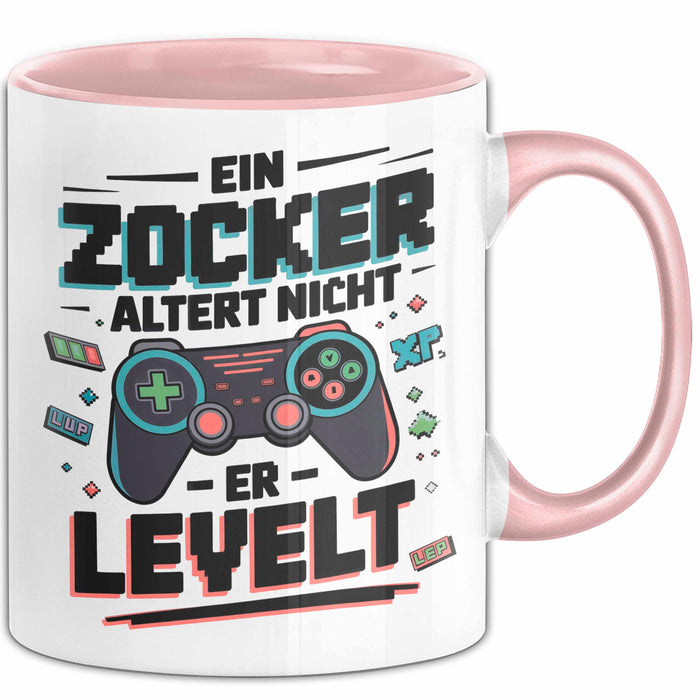 Gamer Geburtstag Tasse Geschenkidee Gamer Wird Nicht Älter Rosa Trendation