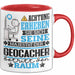 Geocacher Geschenk Tasse Lustiger Spruch Erheben Sie Sich Der Geocacher Betritt den Raum Rot Trendation