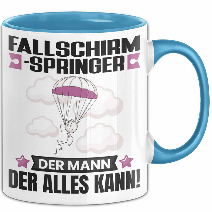 Fallschirmspringer Tasse Geschenk für Fallschirmspringer Der Mann Der Alles Kann Geschenkidee zum Geburtstag Blau Trendation