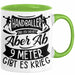 Handball Geschenk Tasse Geschenkidee Handball-Spieler Handballspielerin Mädchen Jungs Kaffee-Becher Ab 9 Meter Gibt Es Krieg Grün Trendation