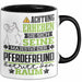 Pferdefreund Geschenk Tasse Lustiger Spruch Erheben Sie Sich Der Pferdefreund Betritt den Raum Schwarz Trendation
