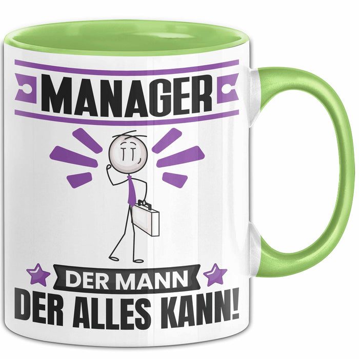 Manager Tasse Geschenk für Manager Der Mann Der Alles Kann Geschenkidee zum Geburtstag Grün Trendation