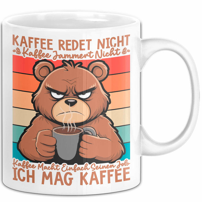 Kaffeeliebhaber Tasse Geschenk Lustige Geschenkidee Spruch Kaffee Macht Einfach Seinen Job Ich Mag Kaffee Weiß Trendation