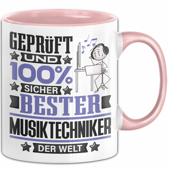 Musiktechniker Geschenk Lustiger Spruch für Musiktechniker Geschenkidee Bester Musiktechniker Der Welt Rosa Trendation