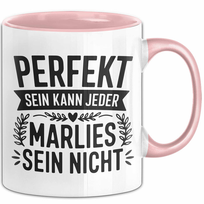 Marlies Tasse Geschenk Perfekt Sein Kann Jeder Geschenkidee Geburtstag Rosa Trendation
