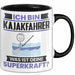 Kajakfahrer Tasse Geschenk für Kajakfahrer Geburtstag Lustiger Spruch Kaffee-Becher Was Ist Deine Superkraft Schwarz Trendation