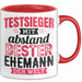 Lustige Tasse Geschenk Testsieger Mit Bester Ehemann Der Welt Spruch Rot Trendation