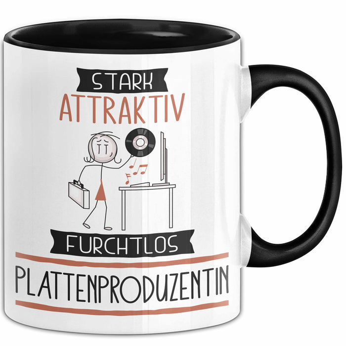Plattenproduzentin Tasse Geschenk Becher Stark Attraktiv Furchtlos Plattenproduzentin Lustige Geschenkidee Trendation