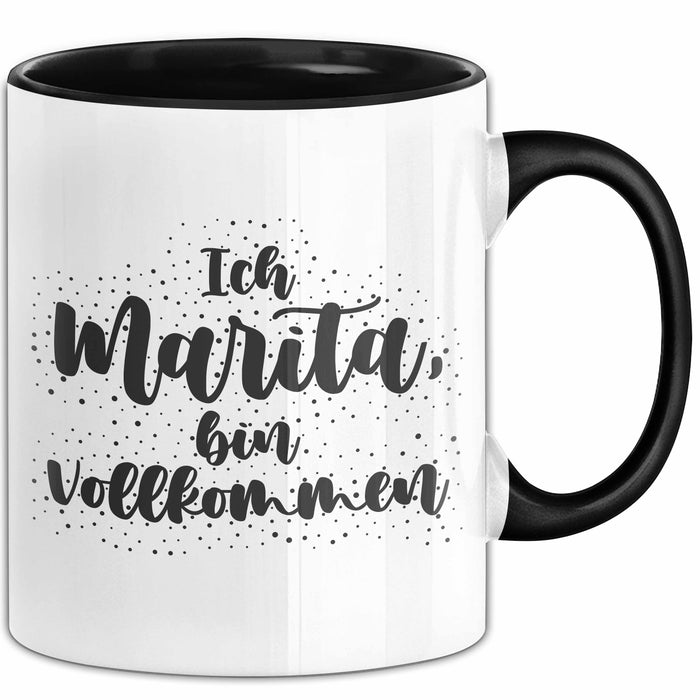 Marita Tasse Ich Marita, Bin Vollkommen Geschenk Schwarz Trendation