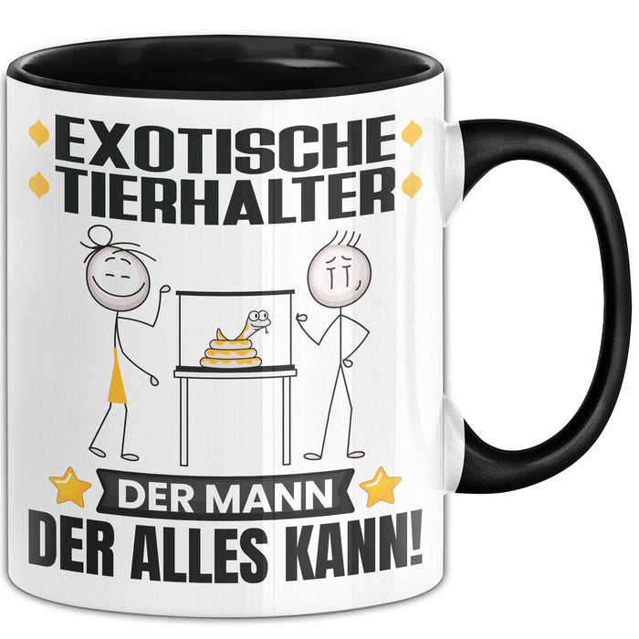 ExotischeTierhalter Tasse Geschenk für ExotischeTierhalter Der Mann Der Alles Kann Geschenkidee zum Geburtstag Schwarz Trendation