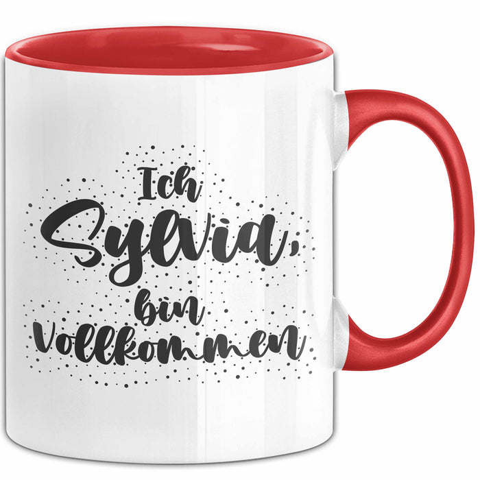 Sylvia Tasse Ich Sylvia, Bin Vollkommen Geschenk Rot Trendation