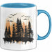 Wald Tasse Geschenk Wandern Geschenkidee Wanderlustige Blau Trendation