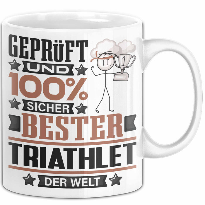 Triathlet Geschenk Lustiger Spruch für Triathlet Geschenkidee Bester Triathlet Der Welt Weiß Trendation