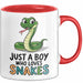 Reptil Schlange Tier Tasse Geschenk Lustige Geschenkidee Spruch Nur Ein Junge Der Schlangen Liebt Rot Trendation