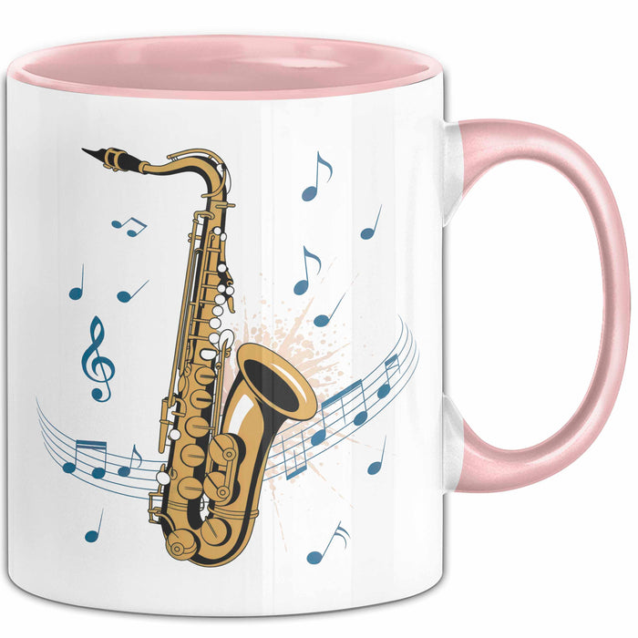 Saxophonspieler Tasse Geschenk Lustige Geschenkidee Spruch Rosa Trendation