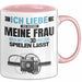 3D Drucker Tasse "Ich Liebe Meine Frau" Geschenk für Ehepartner und Technikfans Rosa Trendation